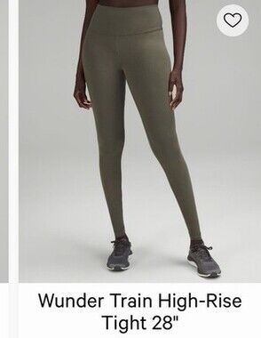 Lululemon Wunder Train High-Rise Womens 12 Tight 28" Army Green Gym Training